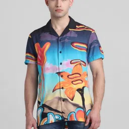 Jack & Jones Jet Black Regular Fit Printed Shirt image 4