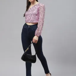 Melon by PlusS Mauve Embellished Crop Top image 4