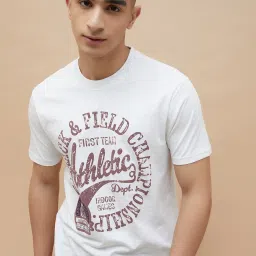 Fame Forever By Lifestyle White Regular Fit Printed T-Shirt image 4