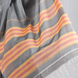 Unnati Silks Grey Cotton Woven Saree With Unstitched Blouse image 4