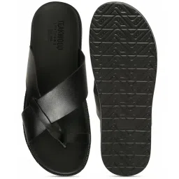Teakwood Leathers Men's Black Toe Ring Sandals image 4