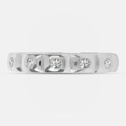 Mia by Tanishq Modern Ripple Silver Finger Ring for Women image 4