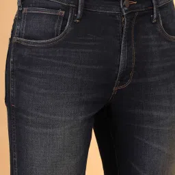 Wrangler Navy Slim Fit Lightly Washed Jeans image 4