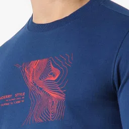 Peter England Dark Blue Slim Fit Printed Sweatshirt image 4