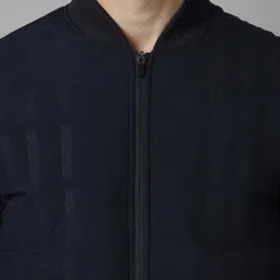 Louis Philippe Navy Regular Fit Bomber Jacket image 4