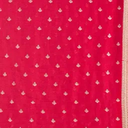 Koskii Rani Pink Zariwork (Gold) Tissue Saree image 4
