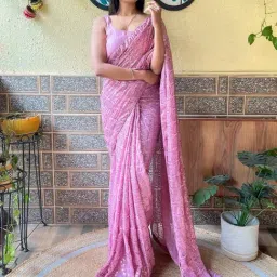 Saree Mall Pink Embellished Saree With Unstitched Blouse-picture-29