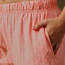 Clovia Peach Regular Fit Printed Night Suit image 5