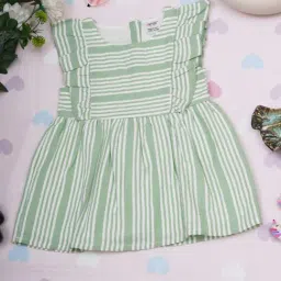 Creative Kid'S Girls Light Green Cotton Regular Fit Printed Dress-picture-16