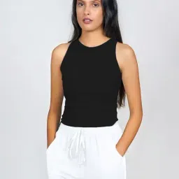 Zink London Black Cotton Plain Top-image-87