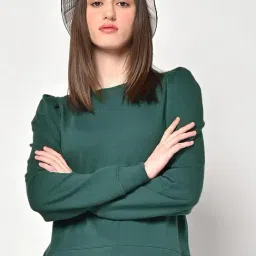 GAP Green Solid Sweatshirt image 4