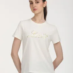 Levi's White Cotton Graphic T-Shirt-image-1