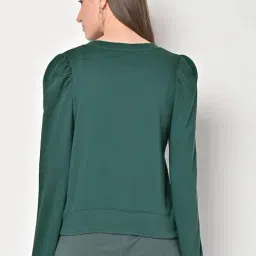 GAP Green Solid Sweatshirt image 2