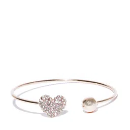 Jewels Galaxy Rose Gold-Plated Stone-Studded Cuff Bracelet image 1