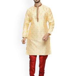 Pro-Ethic STYLE DEVELOPER Floral Woven Design Mandarin Collar Straight Kurta With Churidar-picture-42