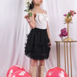 NEUDIS Girls Shoulder Straps Top With Skirt image 3