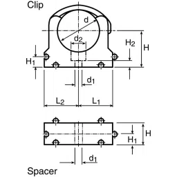 georg fischer Georg Pipe Clamp Fischer PP Black 0.87inx2.68inx1.73in 0.28in, 167061039 (Pack of 2) image 2