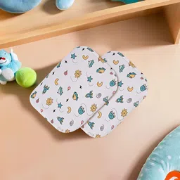 Kuber Industries Infants Pack Of 2 White Space Star Printed Cotton Baby Pillow-image-9