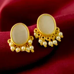 TISHUL JEWELS Gold-Plated Artificial Stones Studded Classic Studs-picture-14
