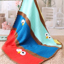 Woonie Handmade Eyes Design Blanket - Multi-picture-10