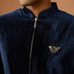 KISAH Men Self Design Zipper Sherwani image 3