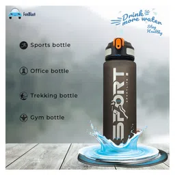 FunBlast Water Bottle With Straw Black500 ml image 2