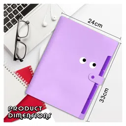 Storite 5 Pocket Expanding File Folder with Fun Sticky Labels, Letter Size Accordion File Organizer, Portable Folders for Documents, Aesthetic Paper Organizer for School & Office (Purple) image 2
