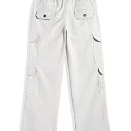CAVIO Cotton Blend Woven Full Length Solid Cargo Pants With Belt Set - White image 3