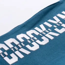 Taeko Looper Knit Full Length Lounge Pant With Text Print - Blue image 3