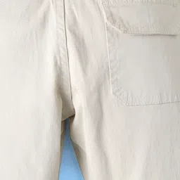 Pine Kids Cotton Woven Full Length Solid Coloured Trousers With Side Pockets - Beige image 4