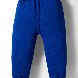 Babyhug Knitted Full Sleeves Front Open Sweater Set With Geometric Design - Blue image 5