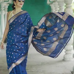 Rujave Ethnic Motifs Zari Silk Cotton Handloom Kanjeevaram Saree image 4