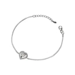 Clara Heart 92.5 Sterling Silver Swarovski Zirconia Bracelet-picture-25