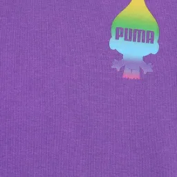 Puma Kids TROLLS Ultraviolet Cotton Printed Full Sleeves Hoodie image 3