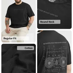 Sztori Plus Size Typography Printed Round Neck Pure Cotton T-shirt image 4