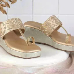 Mochi Women's Gold Toe Ring Wedges-image-57