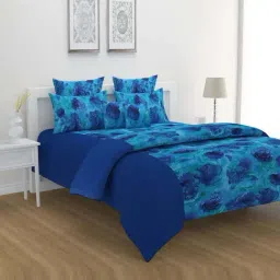 Swayam Shades of Paradise Blue Pure Cotton 200 TC Double Ac Quilt-picture-29