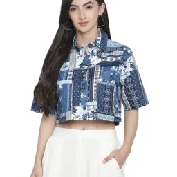 Oxolloxo Blue Cotton Printed Shirt-picture-21