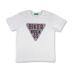 United Colors of Benetton Kids Off White Cotton Printed T-Shirt-picture-31