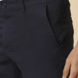 Allen Solly Navy Cotton Slim Fit Shorts image 4
