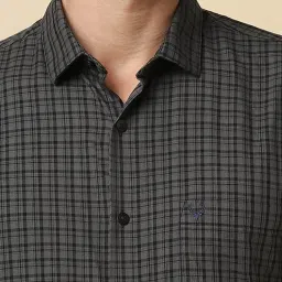 Allen Solly Grey Cotton Slim Fit Checks Shirt image 4