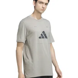 Adidas Grey Regular Fit Logo Printed Sports T-Shirt image 4