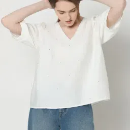 Vero Moda White Cotton Regular Fit Top-picture-12