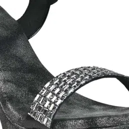 Rocia by Regal Women's Black Ankle Strap Stilettos image 4