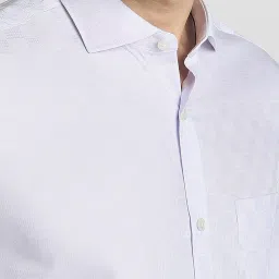 Peter England White Cotton Regular Fit Checks Shirts image 4