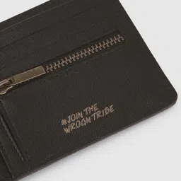 WROGN Men Grey Printed Leather Two Fold Wallet image 5