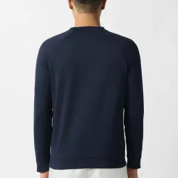 Van Heusen Navy Cotton Regular Fit Embroidered Sweatshirt image 2