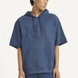 Levi's Blue Cotton Loose Fit Logo Printed Hooded Sweatshirt-picture-21