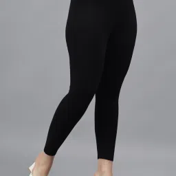Cantabil Black Acrylic Solid Leggings image 4