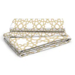 Layers Aura Printed Yellow 110 TC Microfibre Double Bed Sheet with 2 Pillow Covers image 2